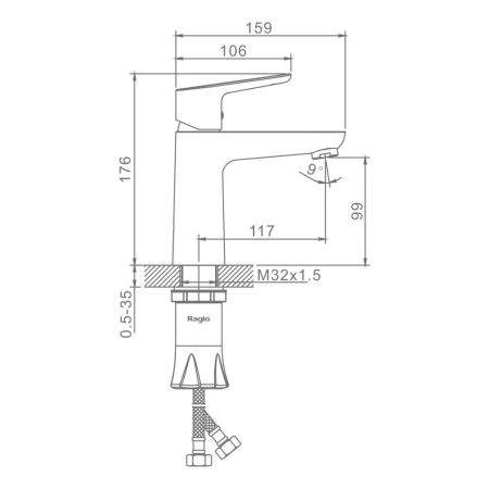 Смеситель для раковины Raglo R31.10, хром, артикул R31.10