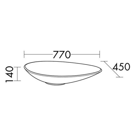 BURGBAD Crono Раковина накладная 77х45х14 см, цвет белый, без отв под смеситель, артикул MBA0020 C0001*0