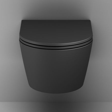 C8F1701MBSC Func подвесной унитаз 54 см FlashClean с сиденьем микролифт, черн мат, артикул C8F1701MBSC