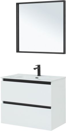 Комплект мебели для ванной De Aqua Ариетта NEW 80 белый матовый