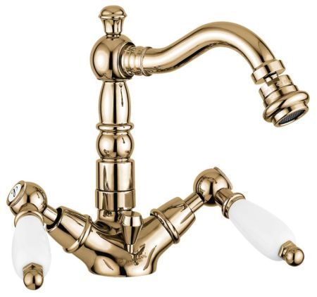 Emmevi Deco Ceramic, двухрычажный смеситель для биде с донным клапаном, цвет бронза, артикул 121614/BR