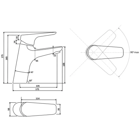 Смеситель для раковины Славен СЛ-ОД-Г10, хром
