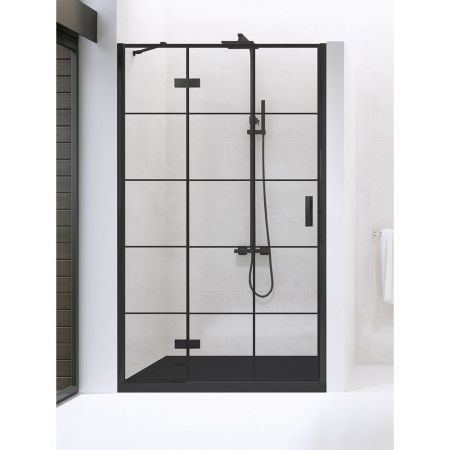 Дверь в нишу NEW TRENDY NEW RENOMA BLACK L 100x195 D-0368A (черный), артикул D-0368A