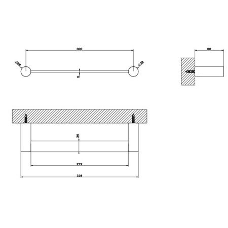 GESSI 316 Полотенцедержатель, 30 см, цвет: brushed black metal pvd