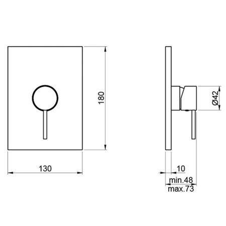 ALMAR Внешняя часть однорычажного смесителя без переключения, цвет нержавеющая сталь брашированная AISI 316, артикул E186581.316