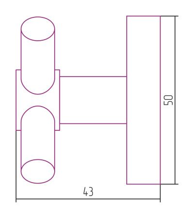 Вешалка ВИКТОРИЯ настенная / L 50 (Матовое ЗОЛОТО)