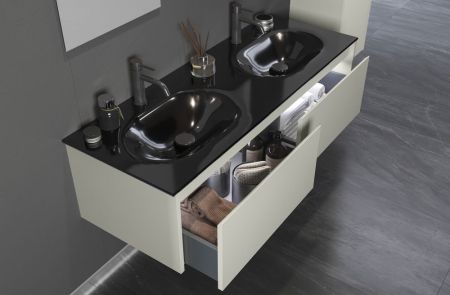 Тумба с раковиной ORKA Lisbon 130 подвесная, кашемировый матовый, артикул 5001441