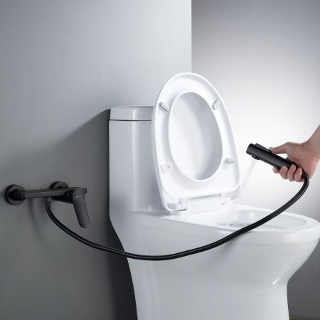 Гигиенический душ со смесителем Shevanik S4305H-1, черный