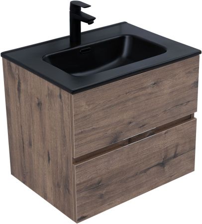 Тумба под раковину Aquanet Алвита New 60 2 ящика, дуб веллингтон табак, артикул 00334184