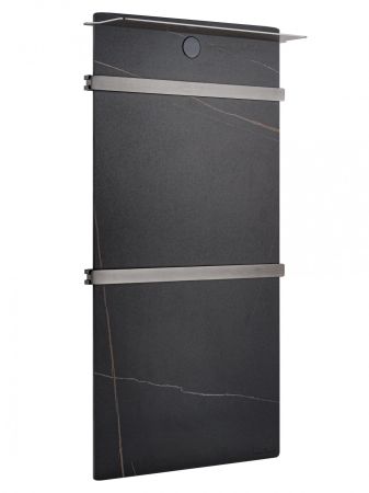 Полотенцесушитель электрический с каменной плитой Черный мрамор WONZON & WOGHAND STUTTGART, Темный графит (WW-A504-GM), артикул WW-A504-GM