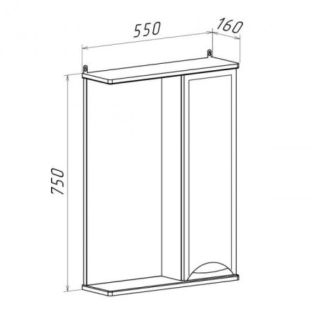 Зеркало со шкафом Runo Комфорт 55 4620750028688 Белое, артикул 4620750028688