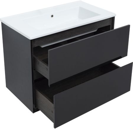Тумба под раковину Aquanet Милан 80 черный глянец, артикул 00269303