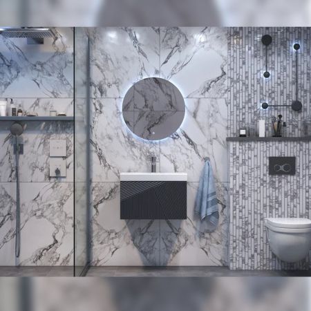 Тумба под раковину подвесная Velvex Edge tp.EDG.9696.60.1Y графит, 60 см, артикул tp.EDG.9696.60.1Y графит