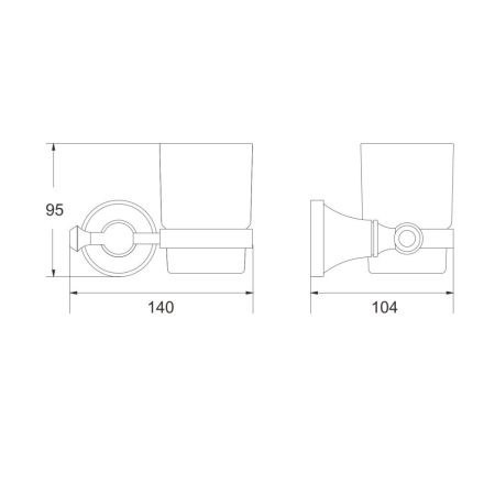 Стакан для ванной комнаты Rose RG1912T, пепельный, артикул RG1912T
