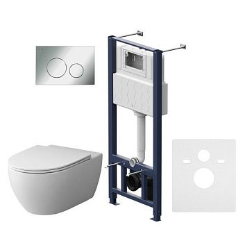 IS49051.111700 Комплект инсталляция с клав Pro L глянц хром с подв унит Awe FlashClean с сид м/лифт