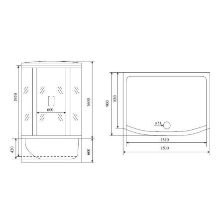 Душевая кабина (душевой бокс) Timo Lux T-7750NEW, 150x88x220, артикул T-7750(NEW)