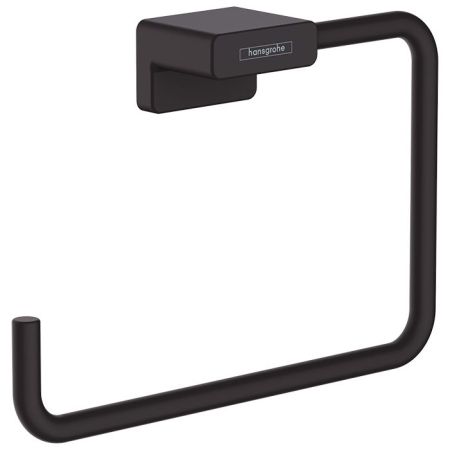 Полотенцедержатель, Hansgrohe, AddStoris, кольцо, ширина, мм-189, глубина, мм-40, высота, мм-120, тип установки-настенный, материал-металл, крепления в комплекте, цвет-черный матовый, артикул 41754670