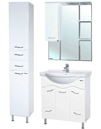 Зеркало со шкафом Bellezza Мари 75 L 4612912002018 с подсветкой Белое, артикул 4612912002018