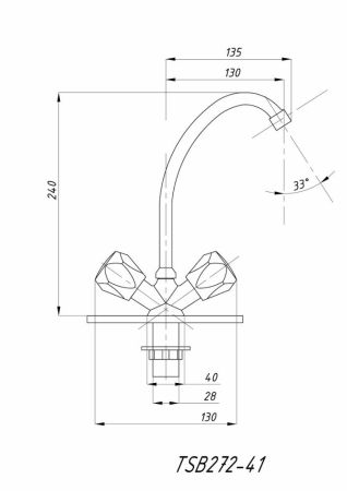 Смеситель для кухни TSARSBERG (TSB-272-41) тип См-МДЦБА, артикул TSB-272-41