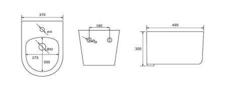Биде подвесное AQUATEK МИЯ AQ1004-00, 490*370*300 мм, цвет белый, артикул AQ1004-00
