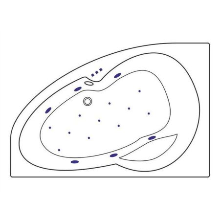 Ванна EXCELLENT Newa 160x95 (левая) "RELAX" (бронза), артикул WAEX.NEL16.RELAX.BR