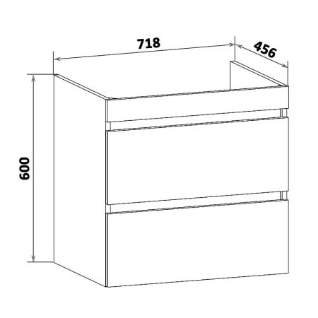 Тумба под раковину Runo Манхэттен 75 4620750028978 Белая Серый бетон
