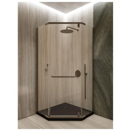 Душевой уголок Knotlor FCD090CG0GM 5-тиугольный 90х90х200, оружейная сталь