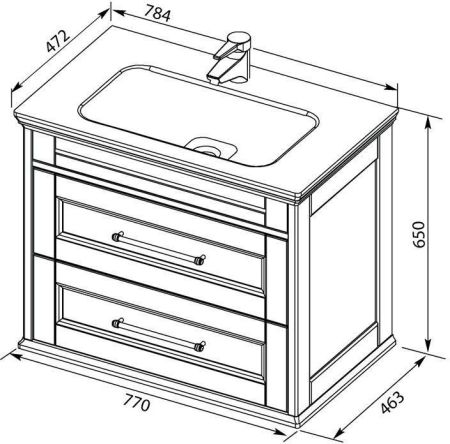Тумба с раковиной Aquanet Бостон М 80 белый, артикул 00212668