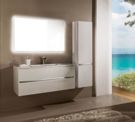 Тумба с раковиной SanVit Кубэ-2 120 kkube2120 в цвете Ral подвесная Капучино Тумба с раковиной SanVit Кубэ-2 120 kkube2120 в цвете Ral подвесная Капучино