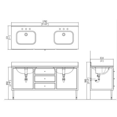 Devon Swindon Раковина встраиваемая под столешницу (55,5х38,5 cм), цвет: белый, артикул ACSWINDONDS bi