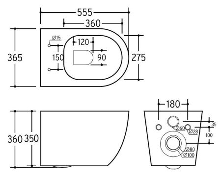 BLACK ESTELLA RIMLESS
Безободковый подвесной унитаз с горизонтальным выпуском в стену c легкосъемным сиденьем с функцией микролифт в комплекте         
Тип смыва: Каскадный                
Размер : 555*365*360mm  
EWC700-121B, артикул EWC700-121B