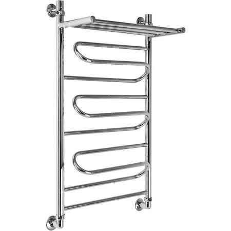 Водяной полотенцесушитель Ника Curve ЛZ/ВП 80x60 с полкой Хром, артикул Водяной ЛZ/ВП 80x60 см