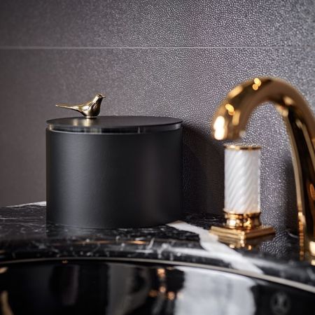 ADJ Шкатулка Bird диаметр 15хH10см, цвет черный/золото, артикул 5015B.01.O