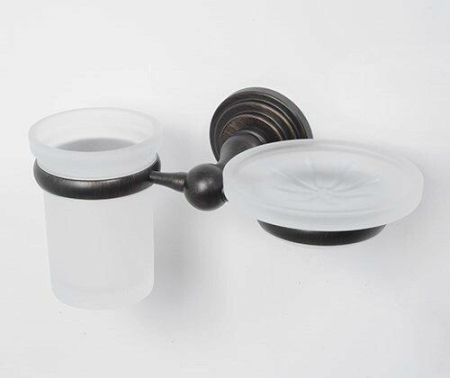 Стакан для зубных щеток с мыльницей WasserKRAFT Isar K-7326 Темная бронза, артикул K-7326