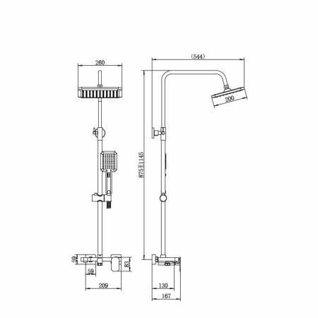 Душевая система FASHUN A52424-7, черный