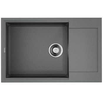 Мойка, OMOIKIRI, Sakaime, с крылом, ширина, мм-780, глубина, мм-500, высота, мм-220, тип установки-встраиваемый, отверстия для смесителя-4 промаркированных, с переливом, сифон и донный клапан в комплекте, материал-Tetogranit, крепления в комплекте, цвет-L