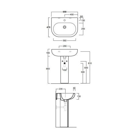 Simas Lft Spazio/E-LINE Пьедестал для раковины LFT05 и EL05, белый