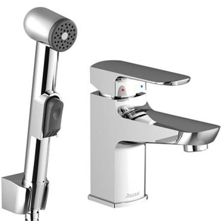 Смеситель для раковины Ravak X070076 с гигиеническим душем Хром