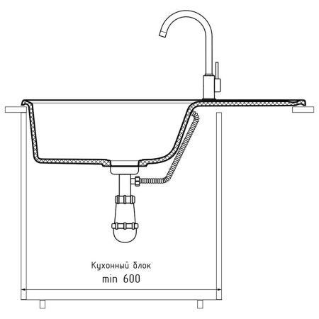 Кухонная мойка GranFest QUARZ 73, песочный, артикул 73 песочный