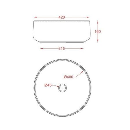 ARTCERAM COGNAC Раковина настольная Ø 42 см, цвет матовый белый, Saniglaze, артикул COL001 05 34
