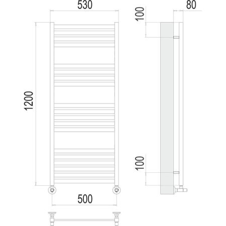 Полотенцесушитель водяной Terminus Тоскана П19 50х120, артикул 4670078530882