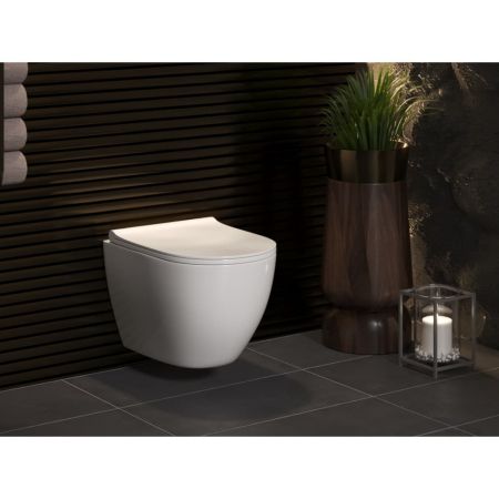 Комплект BERGES: инсталляция NOVUM, кнопка F5, унитаз OKUS, сидение дюропласт Toma Slim SO, артикул 043273