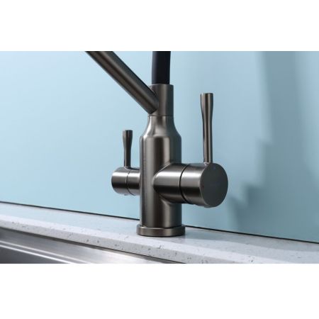 Смеситель для кухни с подключением фильтра Raglo R81.62.09, графит