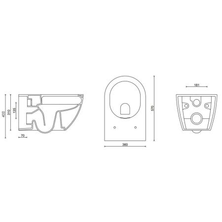 Унитаз подвесной безободковый GURAL Luna LN31DAK00