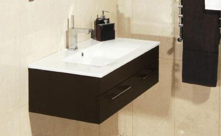 Тумба с раковиной SanVit Квадро Lux 120 kkvad120 в цвете Ral подвесная Черный глянец, артикул kkvad120