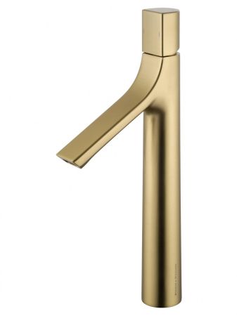 Смеситель для раковины высокий WONZON & WOGHAND The ONE, Брашированное золото (WW-H1011-BG), артикул WW-H1011-BG
