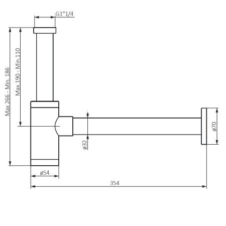 210800000 Option, cифон для раковины, хром, артикул 210800000