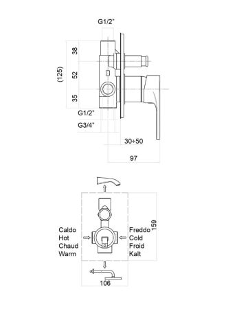 Смеситель для душа Fiore KYMA 75CR6517, хром, артикул 75CR6517