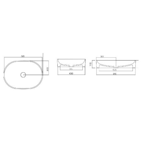 Умывальник GURAL Nova 60х43 накладной, артикул NO19MUL00