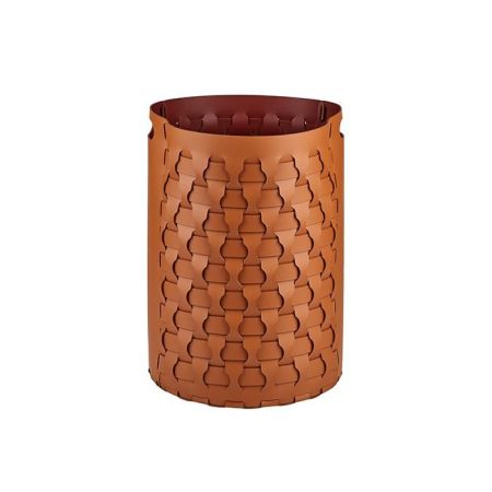 Colombo Adj Круглая корзина Dubai, D40H57 см, цвет: коньяк/бордо, артикул BADJ2057-0930